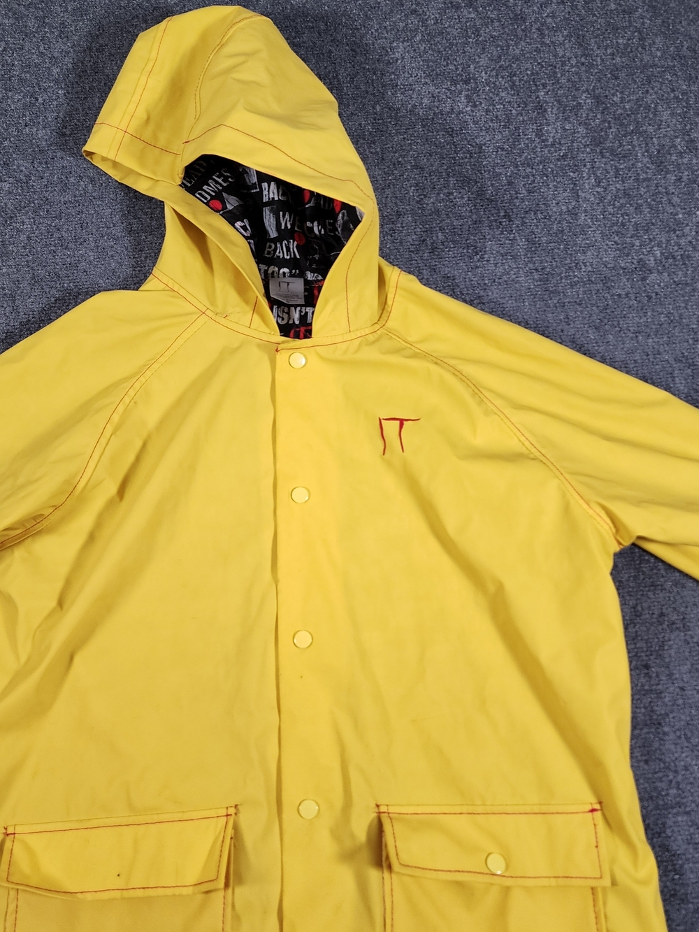 IT Chapter Two Yellow Hooded Snap-Front Rain Coat Jacket Men's Size M